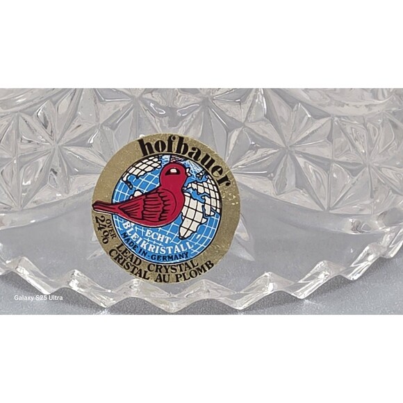 Vintage Hofbauer Byrdes Bird 24% Lead Crystal Clear Glass Bell 7" Germany - Picture 7 of 9